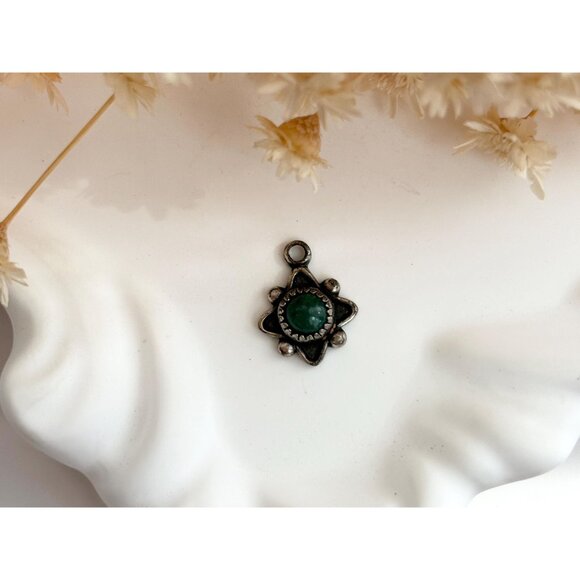 Bell Trading Post Malachite Vintage 925 Sterling Silver Vintage Pendant | Charm - Picture 6 of 11